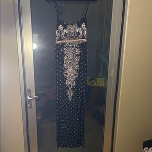 Angie Black and Cream Patterned Dress